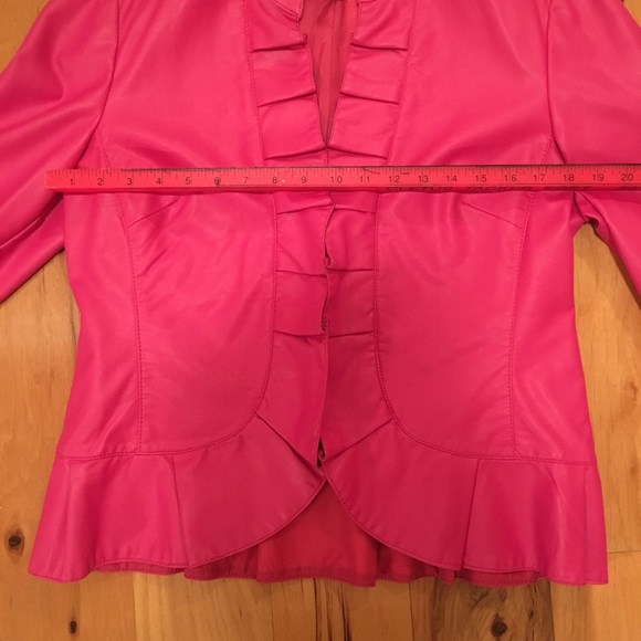 INC Pink Leather Like Jacket - Picture 5 of 8
